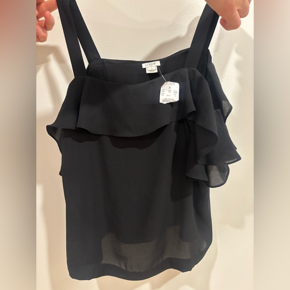 J. Crew women’s  Black Ruffle Blouse